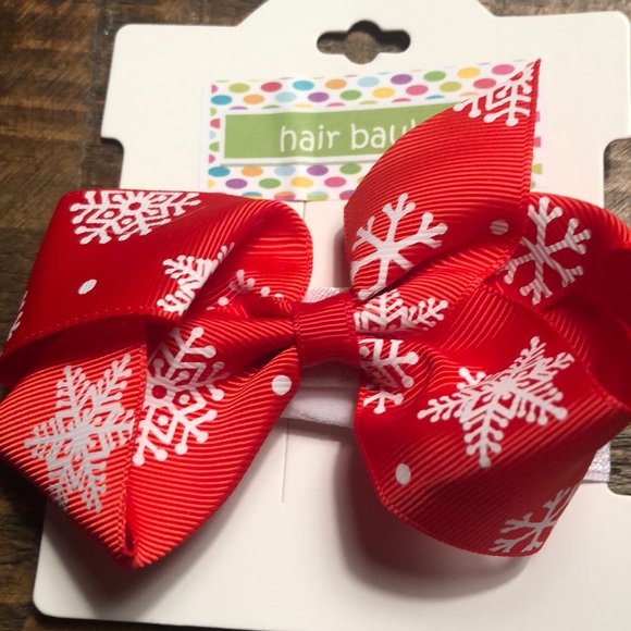 NWT Holiday Double Bow and Snowflake Headband - Picture 4 of 4